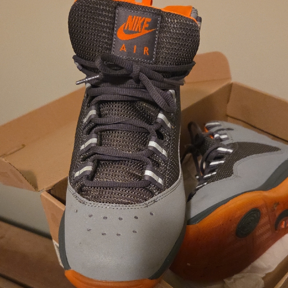Nike Kids High-Top Sneakers - Black and Orange